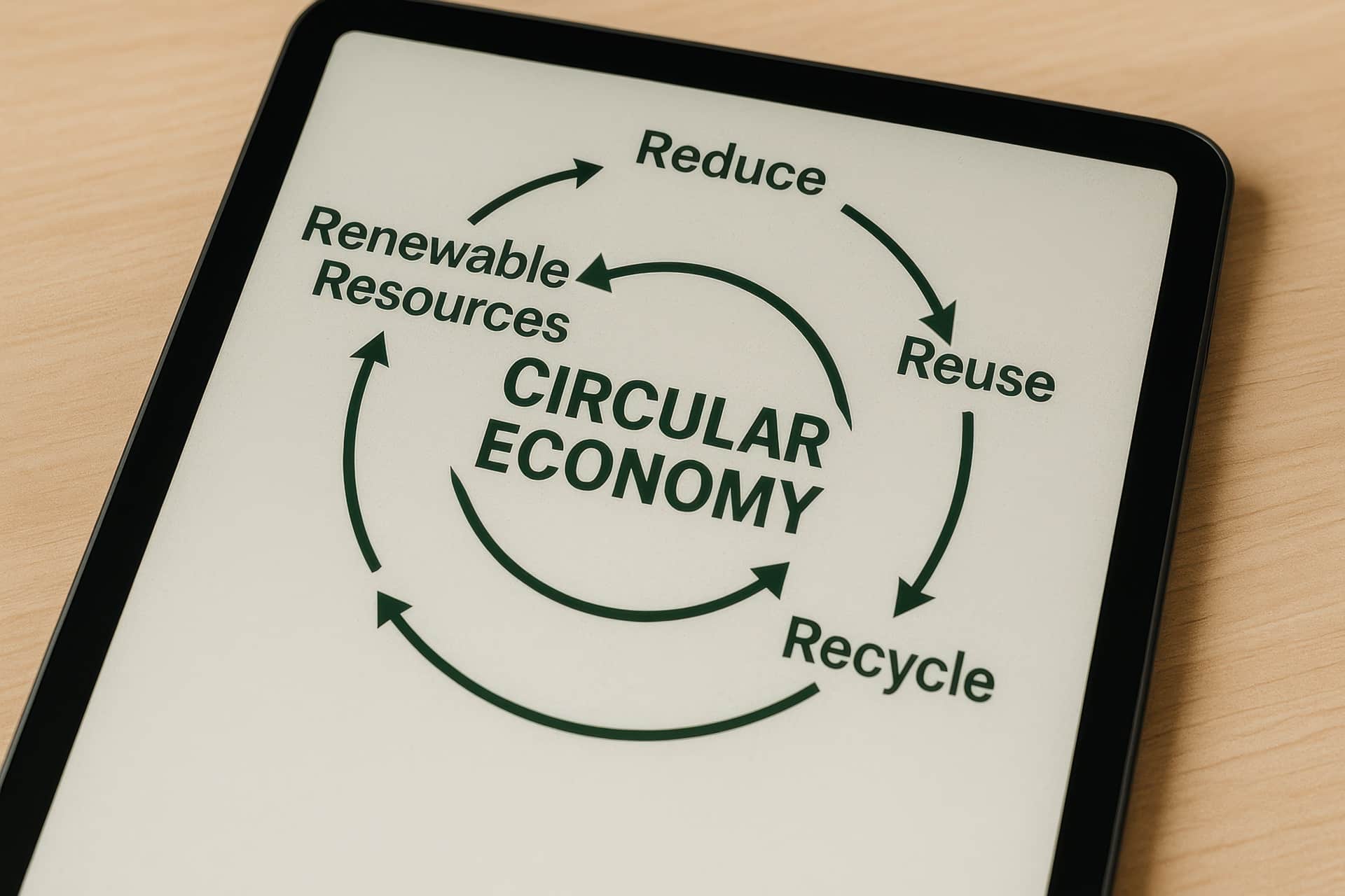 Circular-Economy-Diagramm auf Tablet | LWL Stecker