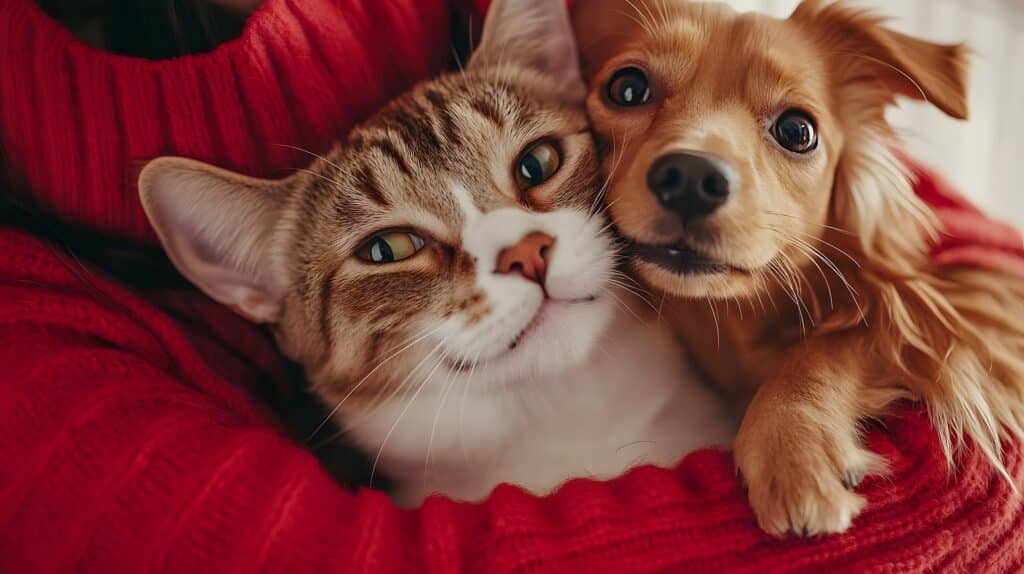 Katze und Hund liegen zusammengekuschelt | Hundefutter für Allergiker